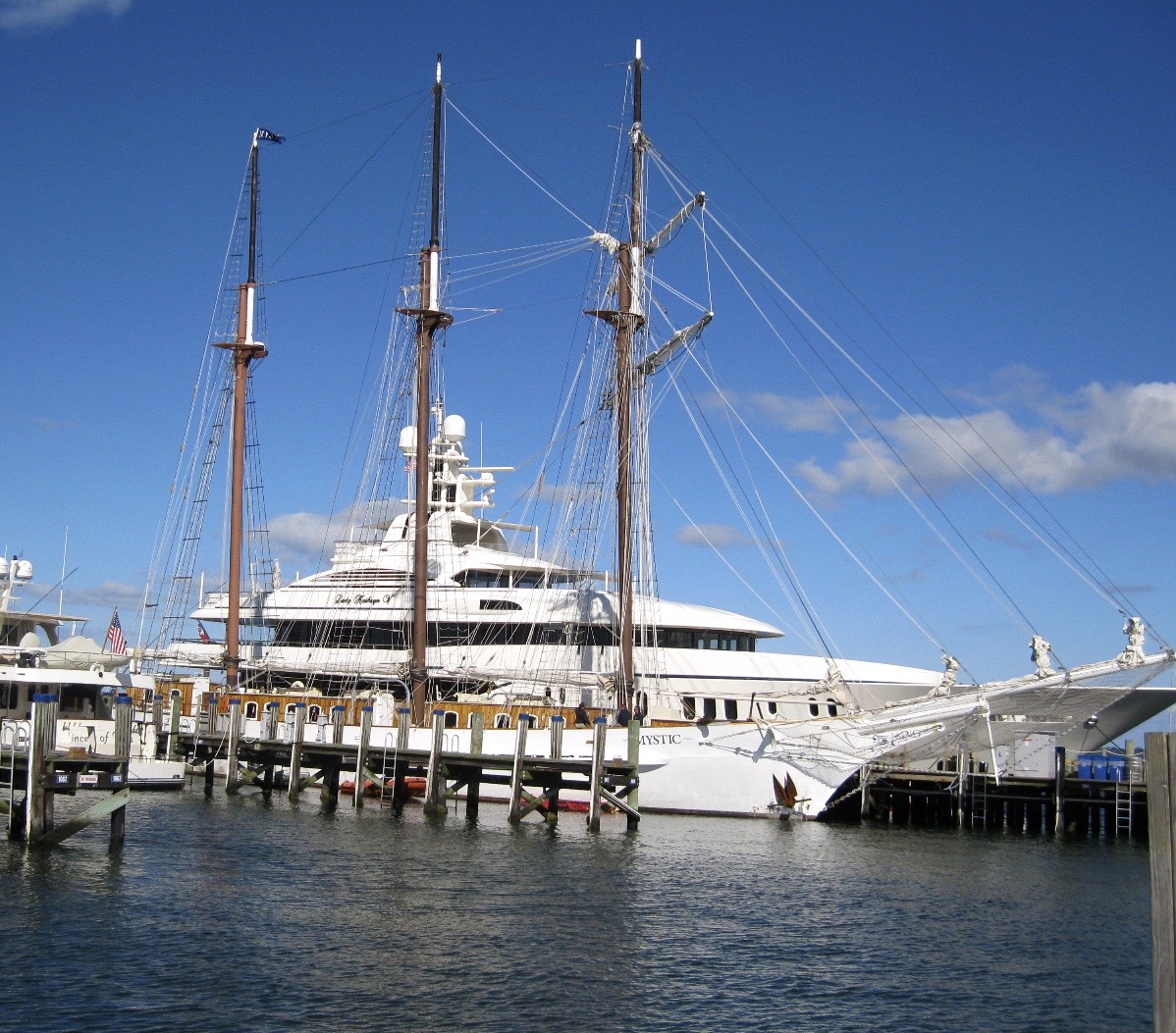 Yachts in the harbor. 
